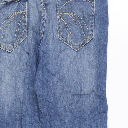 Indigo Womens Blue Cotton Cropped Jeans Size 32 in L21 in Regular Zip