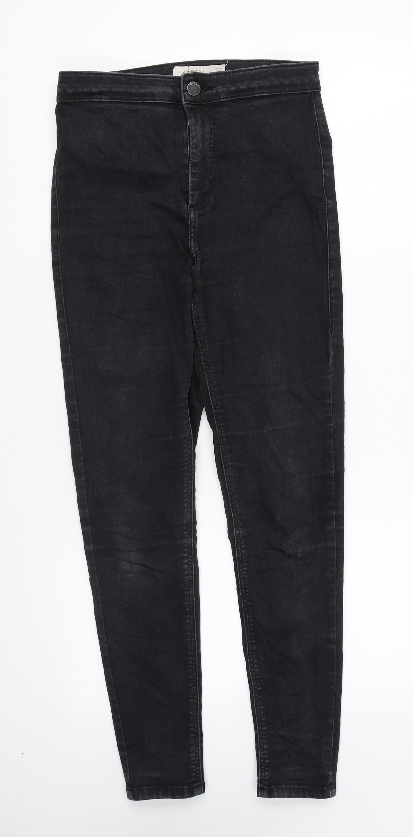 Topshop Womens Black Cotton Skinny Jeans Size 28 in L30 in Regular Zip