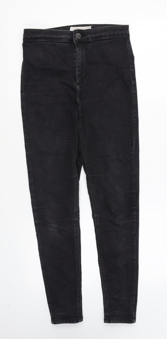Topshop Womens Black Cotton Skinny Jeans Size 28 in L30 in Regular Zip