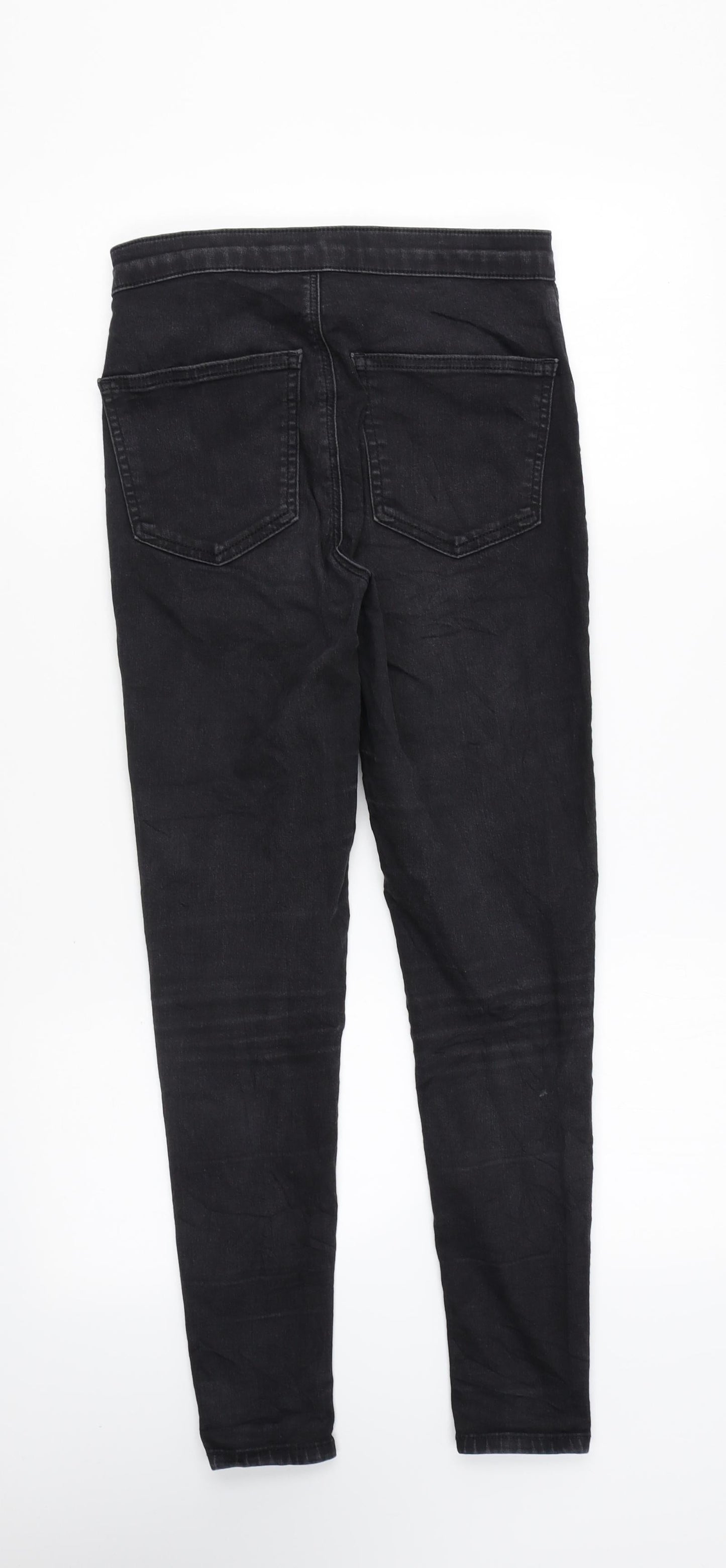 Topshop Womens Black Cotton Skinny Jeans Size 28 in L30 in Regular Zip