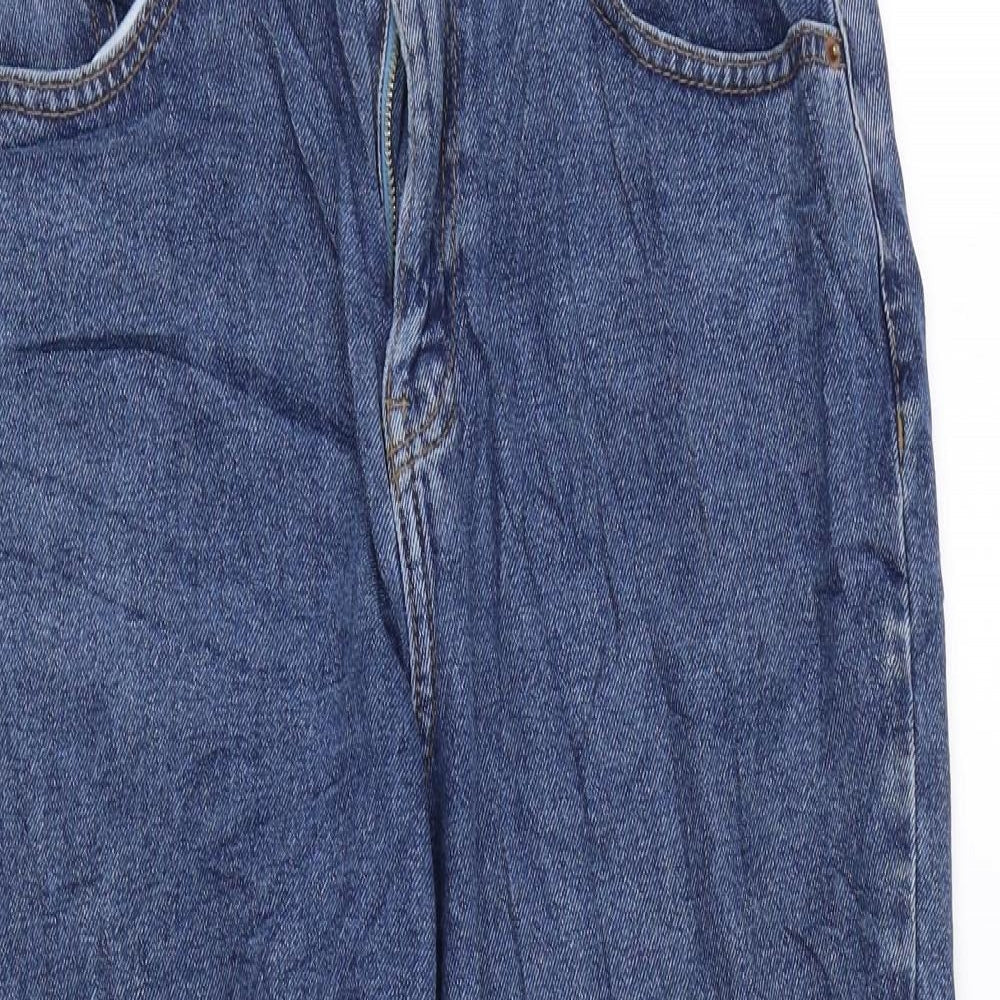 Denim & Co. Womens Blue Cotton Tapered Jeans Size 10 L25 in Regular Zip