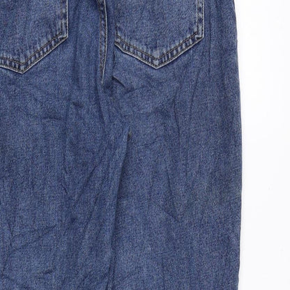 Denim & Co. Womens Blue Cotton Tapered Jeans Size 10 L25 in Regular Zip