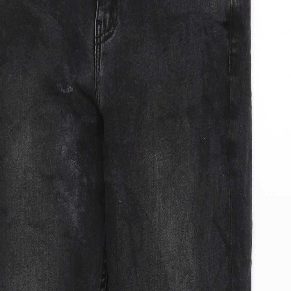 Zara Womens Black Cotton Skinny Jeans Size 8 L26 in Regular Zip