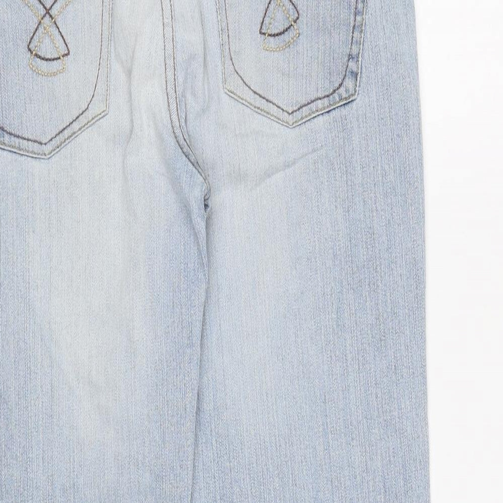 New Look Womens Blue Cotton Straight Jeans Size 8 L22 in Regular Zip