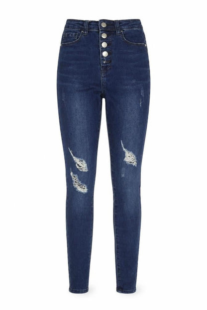 Womens UK Size 6 Quiz Regular Fit Skinny Blue Jeans