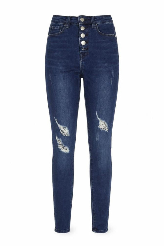 Womens UK Size 6 Quiz Regular Fit Skinny Blue Jeans