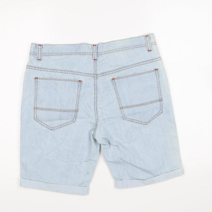 Denim & Co. Womens Blue Cotton Chino Shorts Size 32 in L9 in Regular Zip
