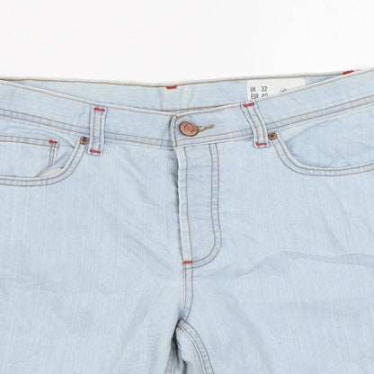 Denim & Co. Womens Blue Cotton Chino Shorts Size 32 in L9 in Regular Zip