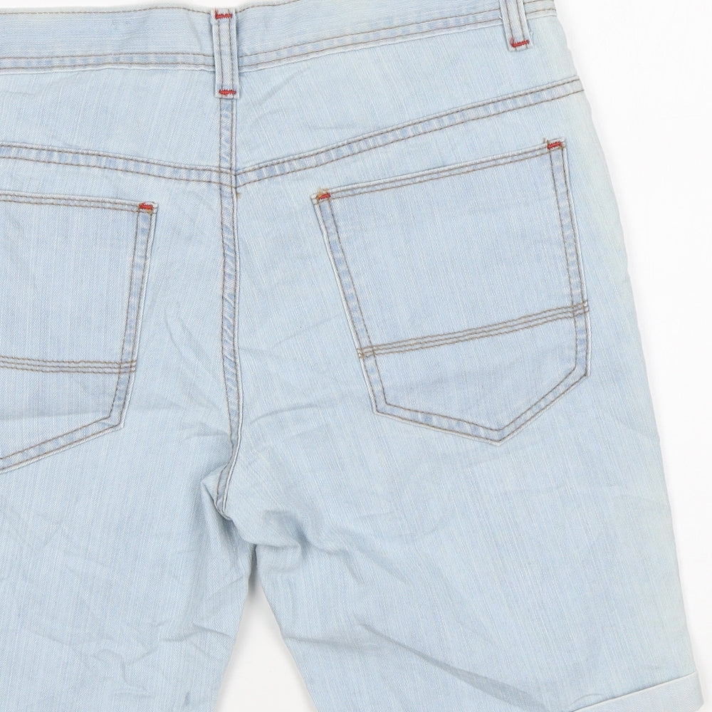 Denim & Co. Womens Blue Cotton Chino Shorts Size 32 in L9 in Regular Zip