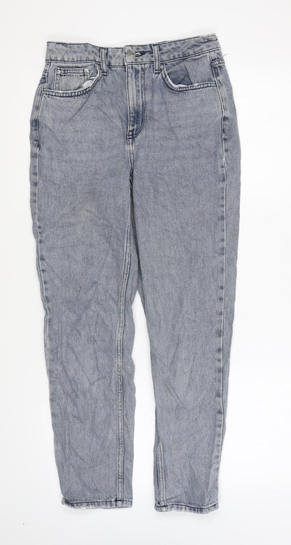 Topshop Womens Blue Cotton Mom Jeans Size 25 in L30 in Regular Zip