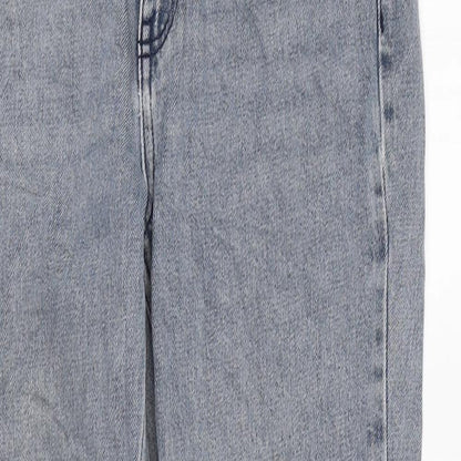 Topshop Womens Blue Cotton Mom Jeans Size 25 in L30 in Regular Zip