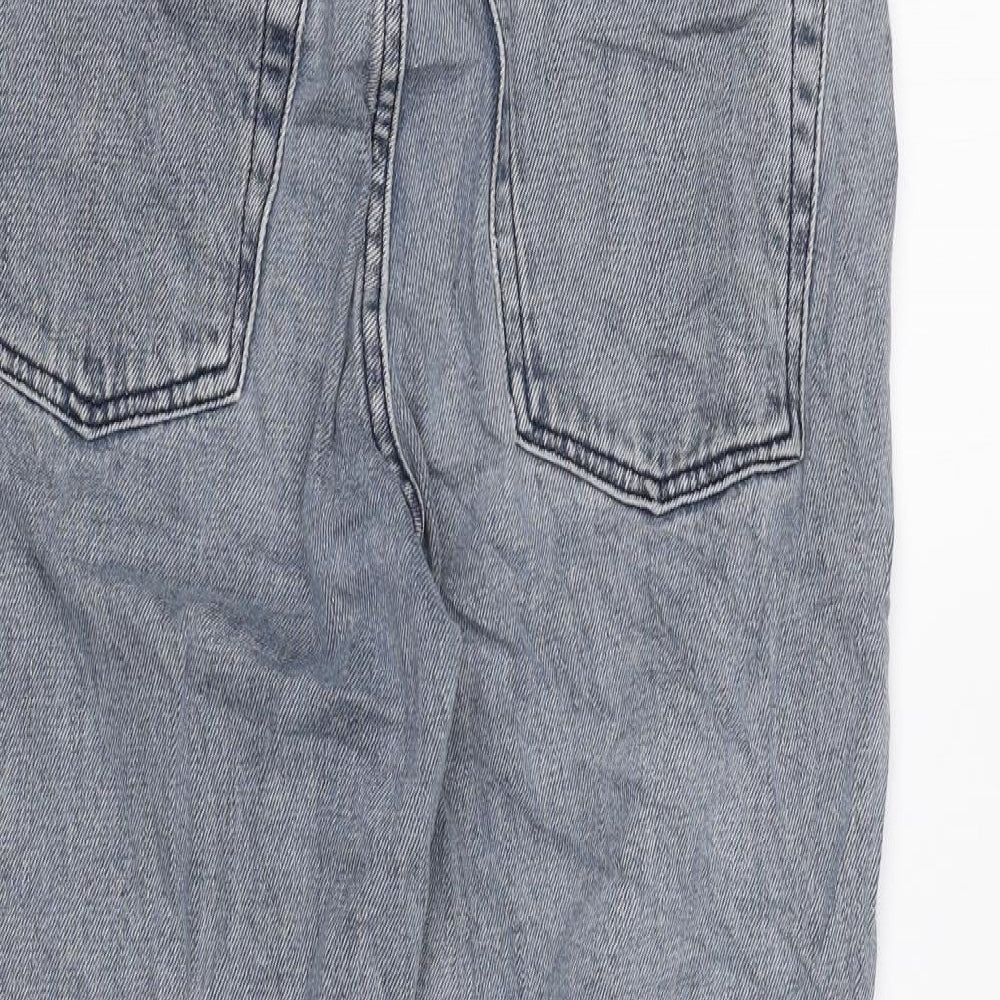 Topshop Womens Blue Cotton Mom Jeans Size 25 in L30 in Regular Zip