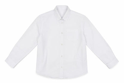 F&F Girls White Polyester Basic Button-Up Size 8-9 Years Collared Button - School Wear