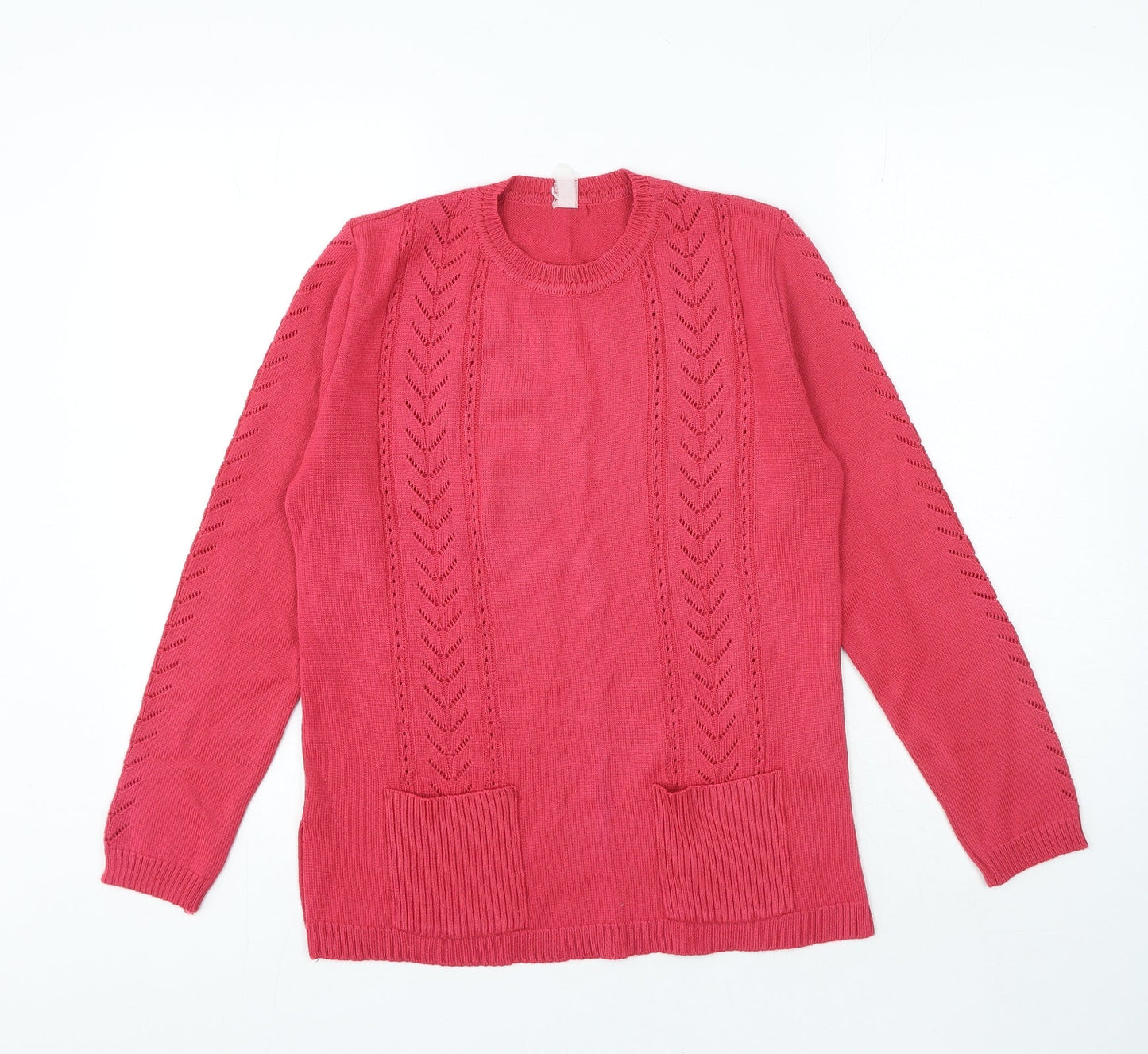 Womens UK Size M Preworn Pink Pullover Jumper