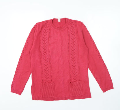 Womens UK Size M Preworn Pink Pullover Jumper