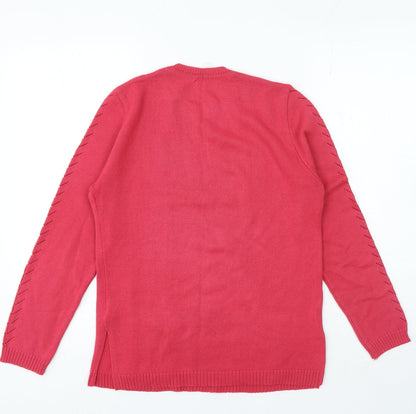 Womens UK Size M Preworn Pink Pullover Jumper