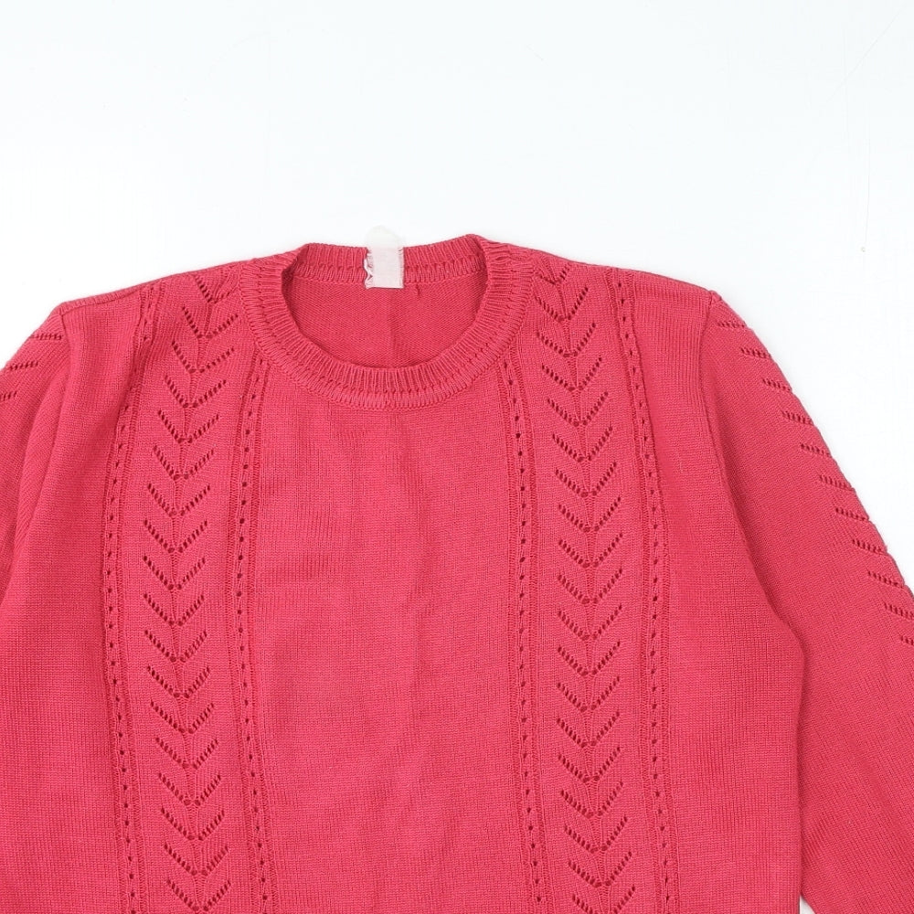 Womens UK Size M Preworn Pink Pullover Jumper