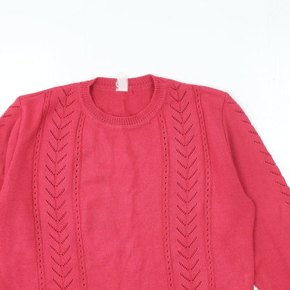 Womens UK Size M Preworn Pink Pullover Jumper