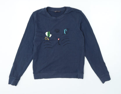 Womens UK Size 8 Marks and Spencer Blue Pullover Sweatshirt