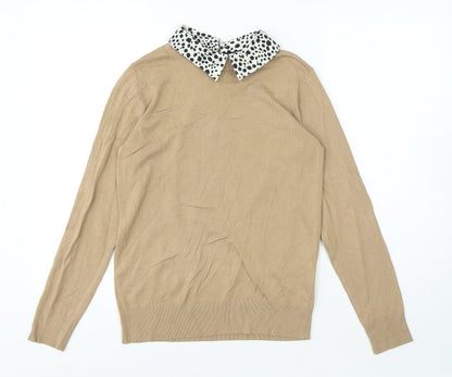 Womens UK Size 8 Dorothy Perkins Beige Pullover Jumper
