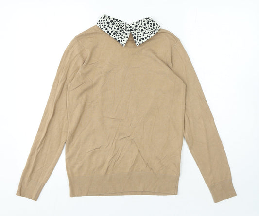 Womens UK Size 8 Dorothy Perkins Beige Pullover Jumper