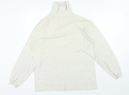 ANTARTEX Womens Beige High Neck Cotton Pullover Jumper Size M