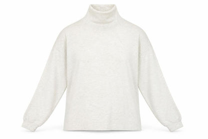 ANTARTEX Womens Beige High Neck Cotton Pullover Jumper Size M