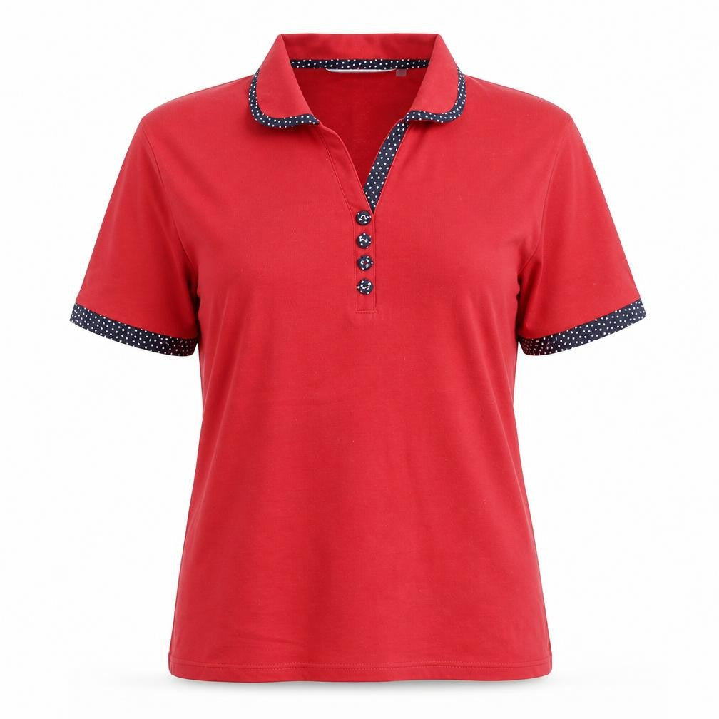 Womens UK Size M EWM Red Basic Polo