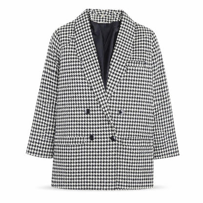 MARK ONE Womens Black Herringbone Jacket Blazer Size 14 Button
