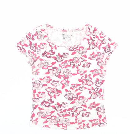 Womens UK Size 10 Essential Pink Basic T-Shirt