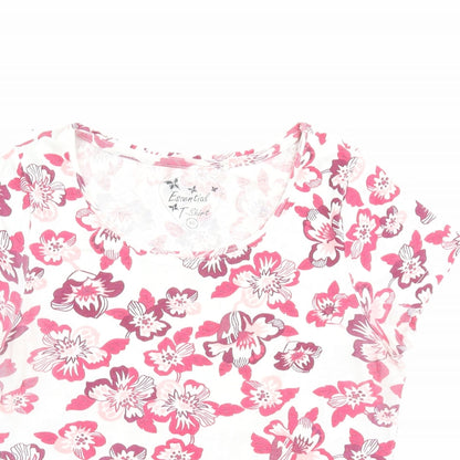Womens UK Size 10 Essential Pink Basic T-Shirt