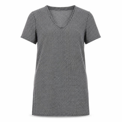 Matalan Womens Grey Plaid Polyester A-Line Size 12 V-Neck Pullover
