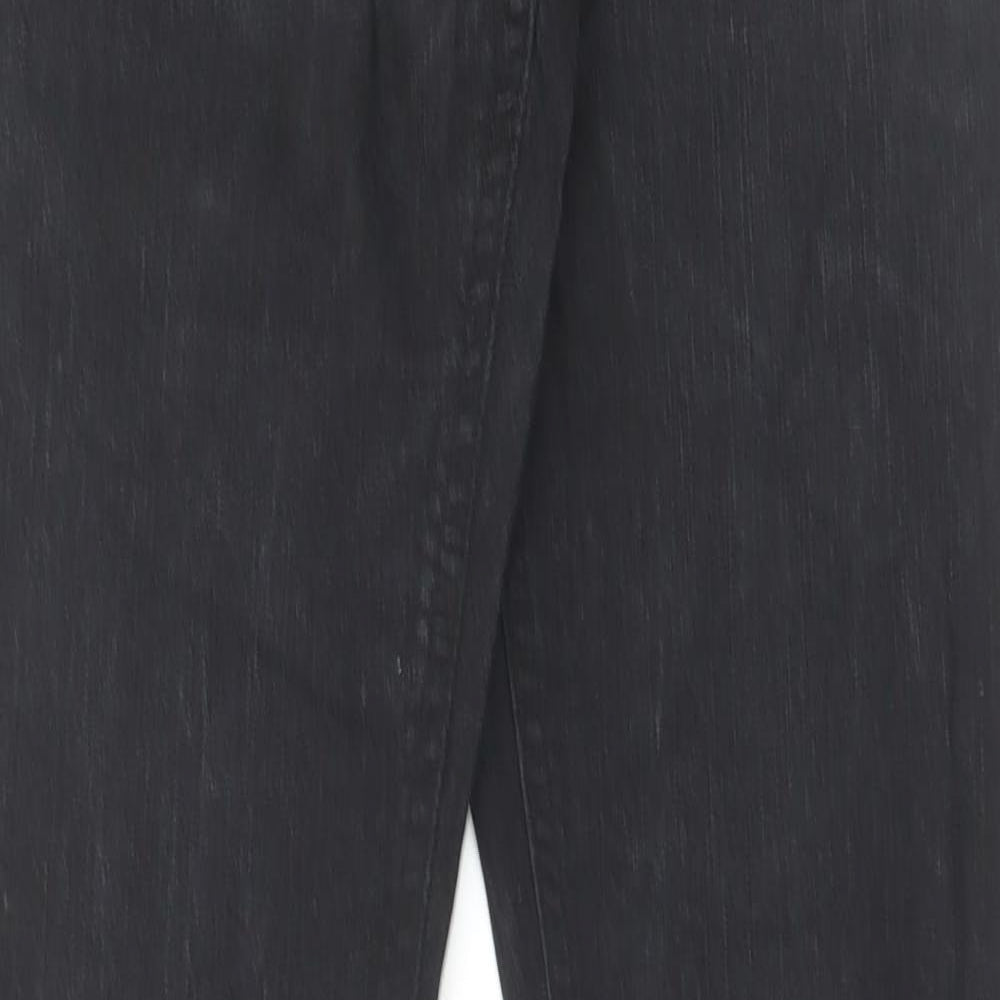 Falmer Womens Black Cotton Straight Jeans Size 10 L31 in Regular Button