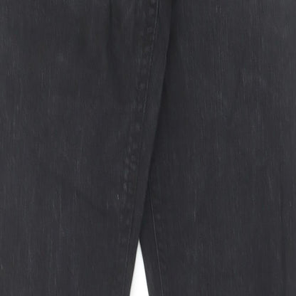 Falmer Womens Black Cotton Straight Jeans Size 10 L31 in Regular Button
