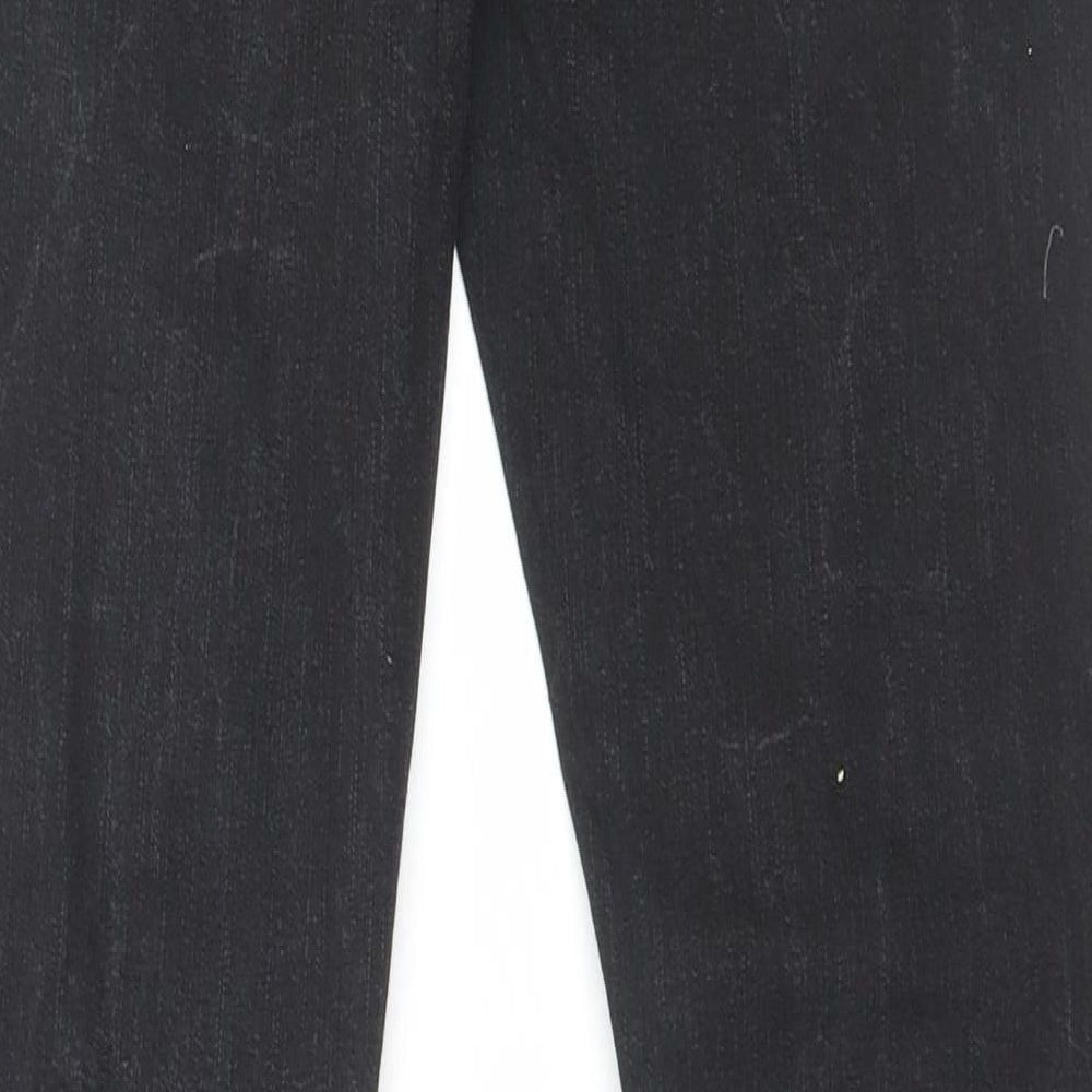 Falmer Womens Black Cotton Straight Jeans Size 10 L31 in Regular Button