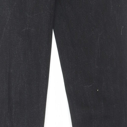 Falmer Womens Black Cotton Straight Jeans Size 10 L31 in Regular Button