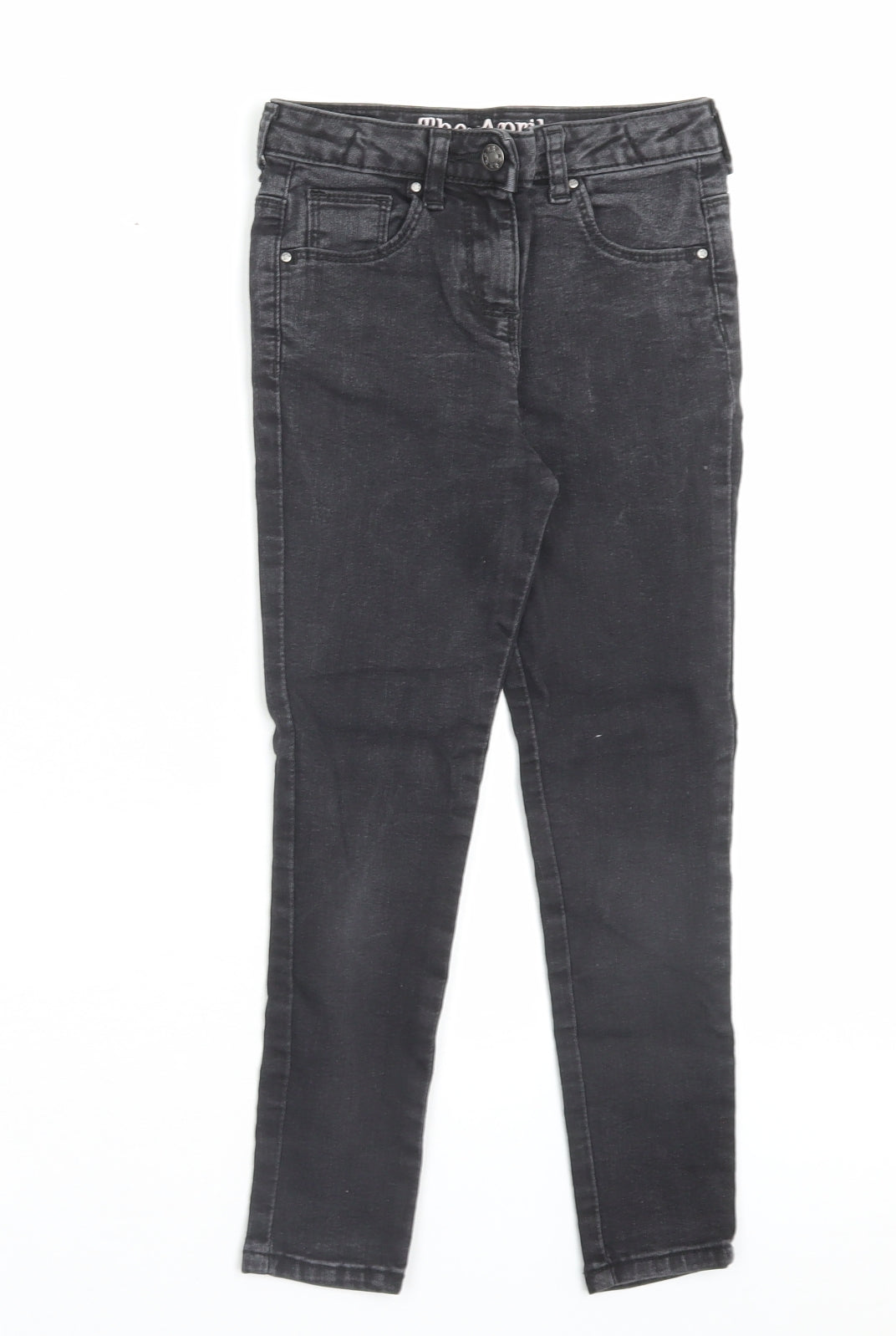 Matalan Girls Black Cotton Skinny Jeans Size 8 Years Regular Button