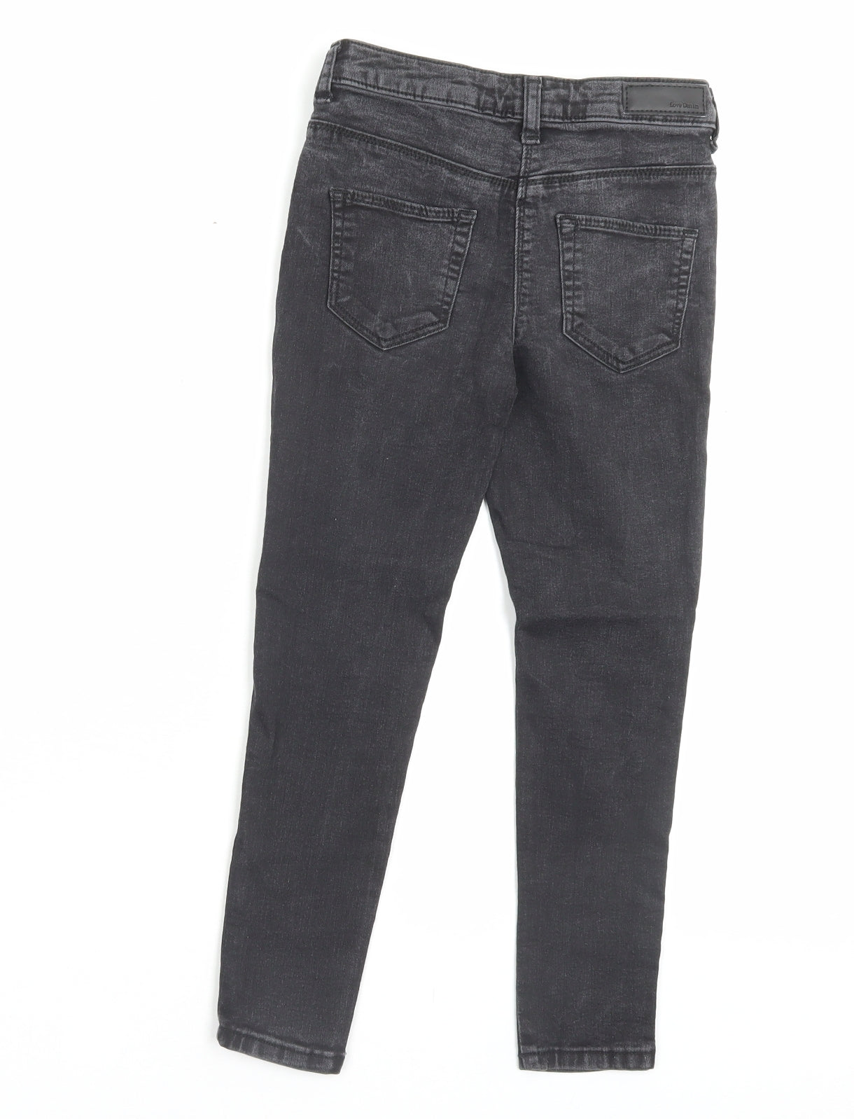 Matalan Girls Black Cotton Skinny Jeans Size 8 Years Regular Button