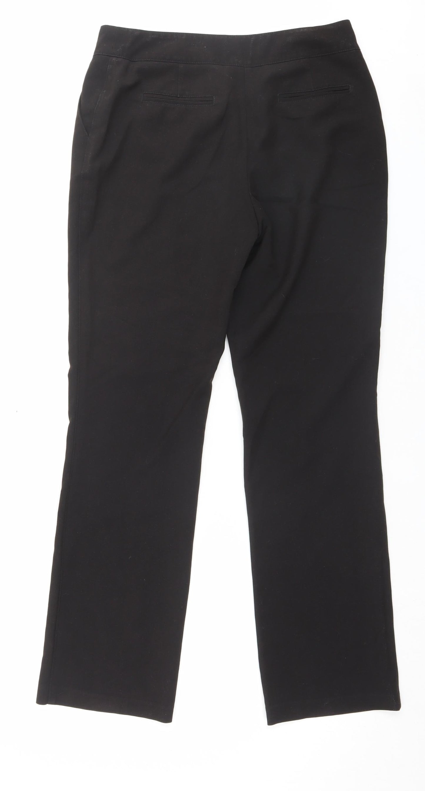 George Womens Black Polyester Trousers Size 10 L30 in Regular Button