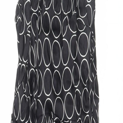 NEXT Womens Black Geometric Polyester A-Line Size 10 Halter Tie