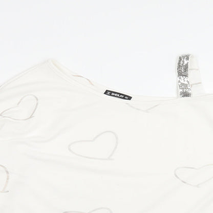 Womens UK Size M Sheilay White Basic T-Shirt