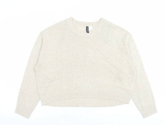 Womens UK Size M H&M Beige Pullover Jumper