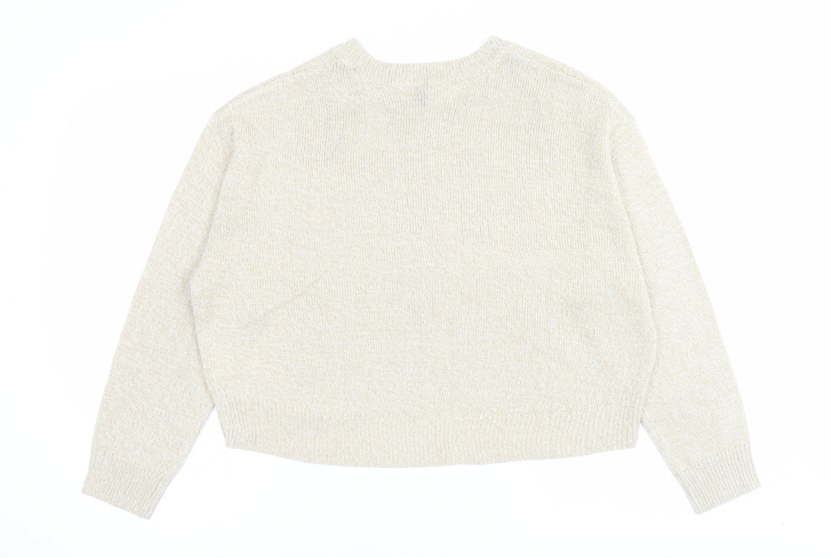 Womens UK Size M H&M Beige Pullover Jumper