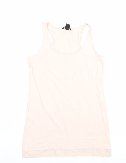 Womens UK Size M H&M Pink Basic Tank