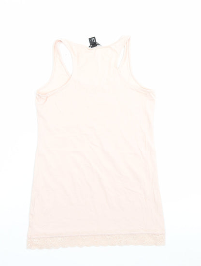 Womens UK Size M H&M Pink Basic Tank
