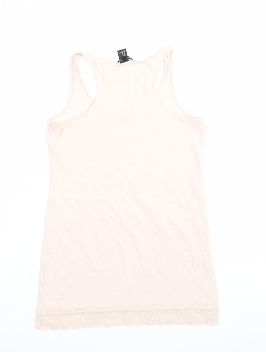 Womens UK Size M H&M Pink Basic Tank