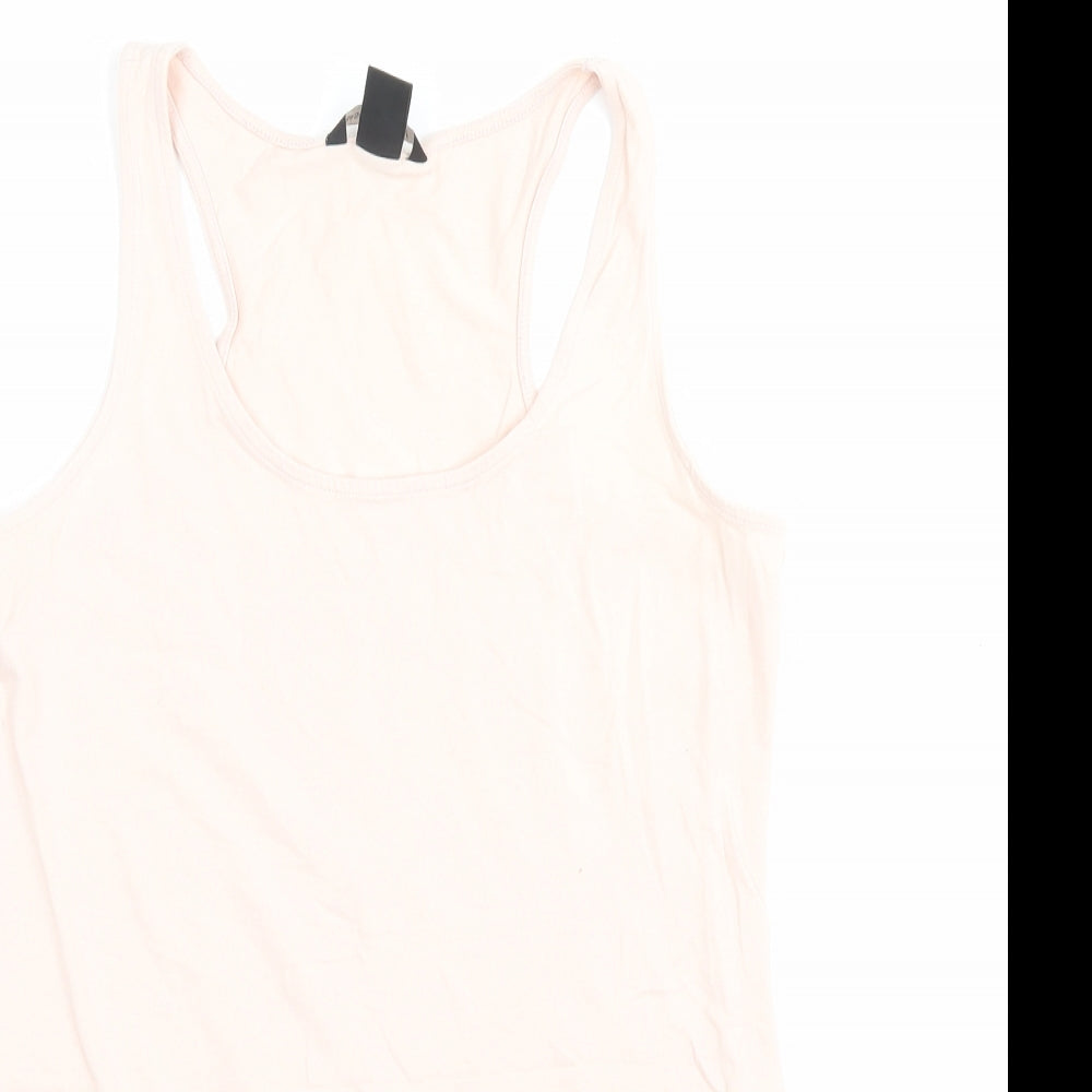 Womens UK Size M H&M Pink Basic Tank