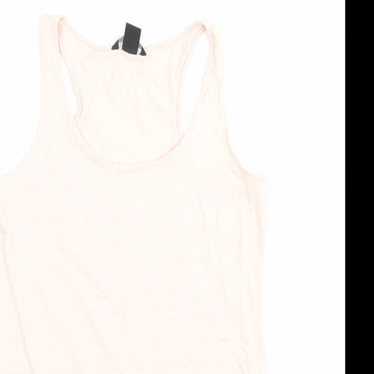 Womens UK Size M H&M Pink Basic Tank