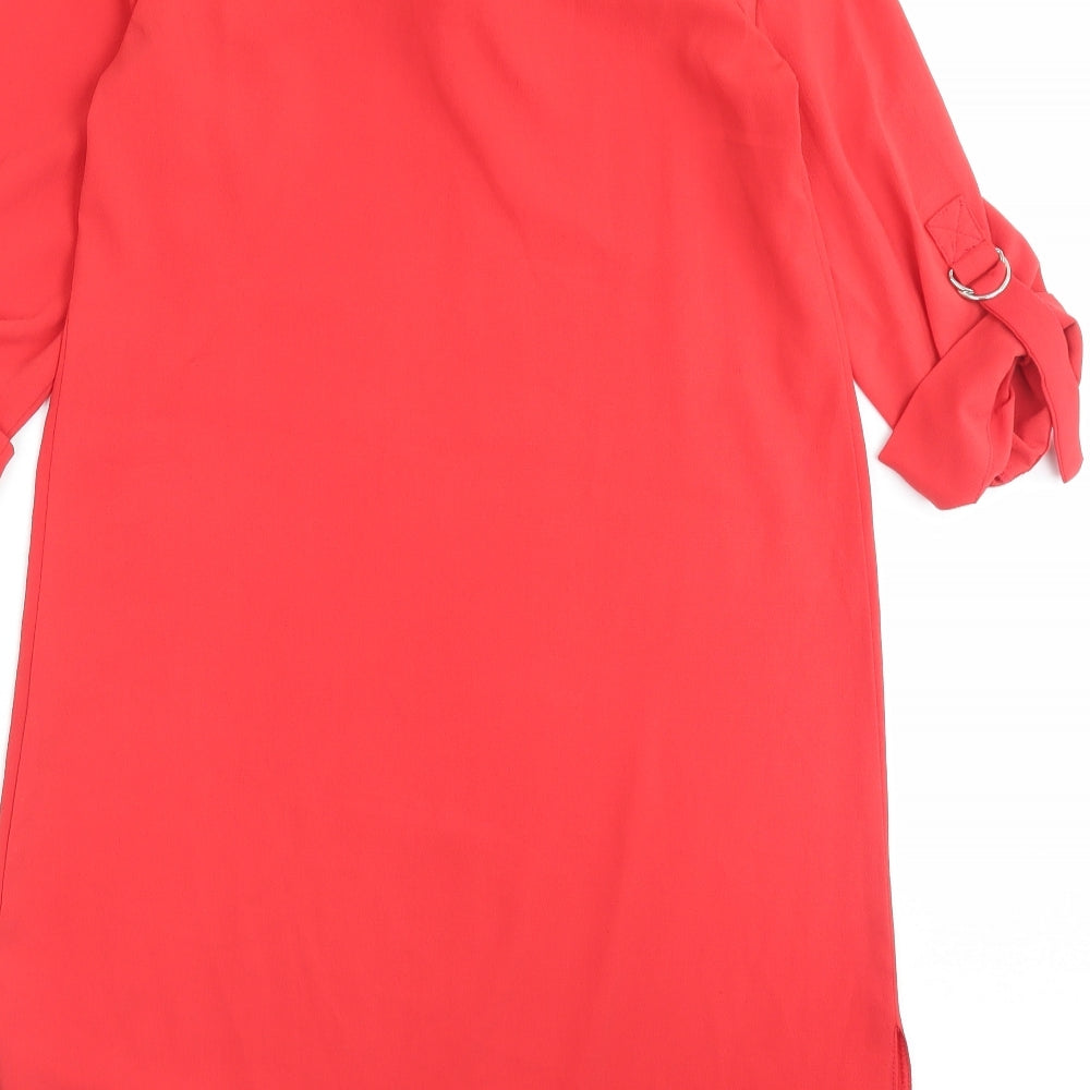 Atmosphere Womens Red Polyester A-Line Size 10 V-Neck Pullover