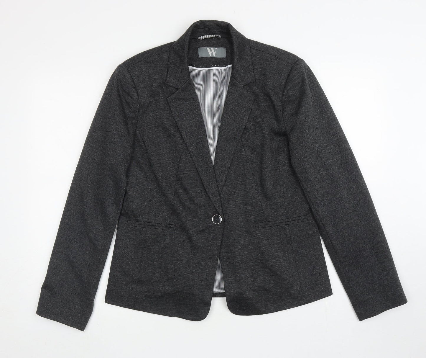 BHS Womens Grey Polyester Jacket Blazer Size 14